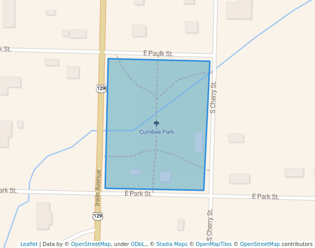 walking in Cumbee Park map in Ocilla