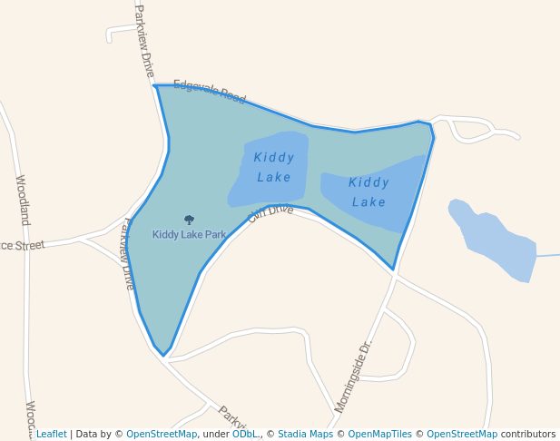 walking in Kiddy Lake Park map in Okmulgee