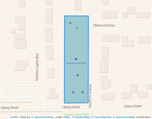 walking in Hawthorne Park map in Kalispell