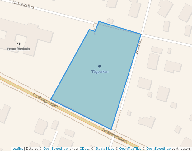 walking in Tågparken map in Täby