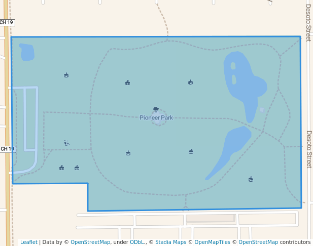 walking in Pioneer Park map in Little Canada