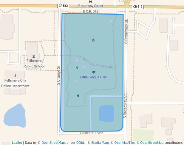 walking in Little League Park map in Fellsmere