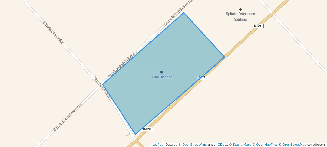 walking in Parc Biserica map in Sântana