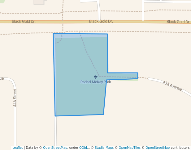 walking in Rachel McKay Park map in Leduc