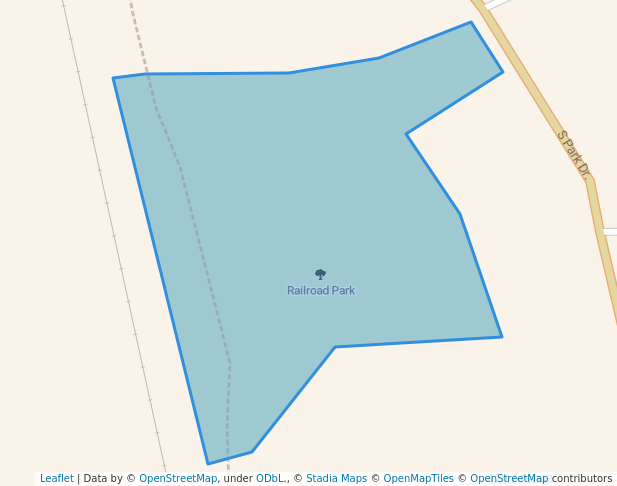 walking in Railroad Park map in Leduc