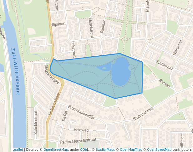 walking in Brouwhuis Park map in Helmond