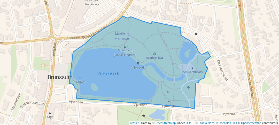 walking in Vijverpark map in Brunssum