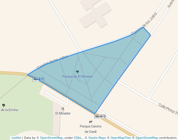 walking in Parque de El Mirador map in Ceutí