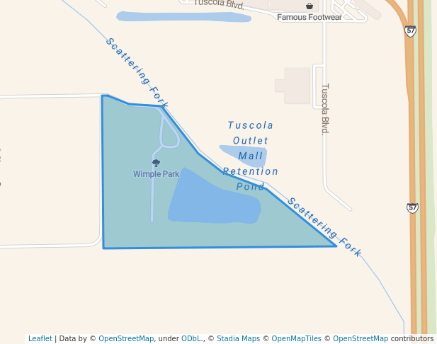 walking in Wimple Park map in Tuscola