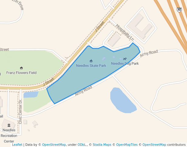 walking in Duke Watkins Park map in Needles