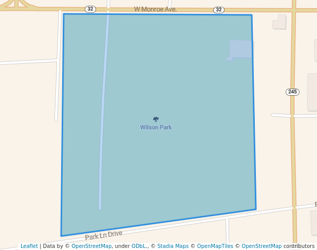 walking in Wilson Park map in Okolona