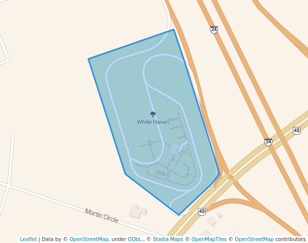 walking in White Haven map in Paducah