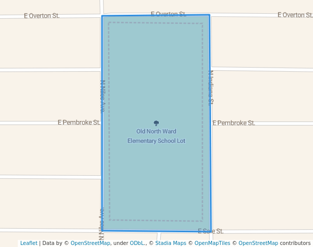 walking in Old North Ward Elementary School Lot map in Tuscola