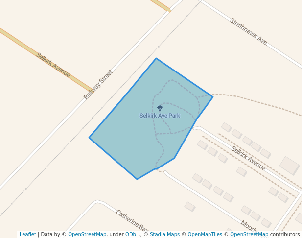 walking in Selkirk Ave Park map in Selkirk