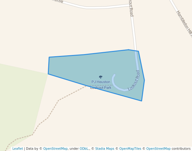 walking in PJ Heuston Lookout Park map in Gowrie