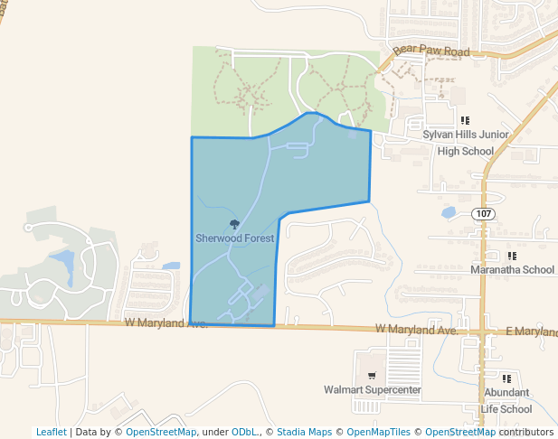 walking in Sherwood Forest map in Sherwood