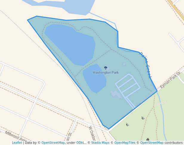 walking in Washington Park map in Washington Court House