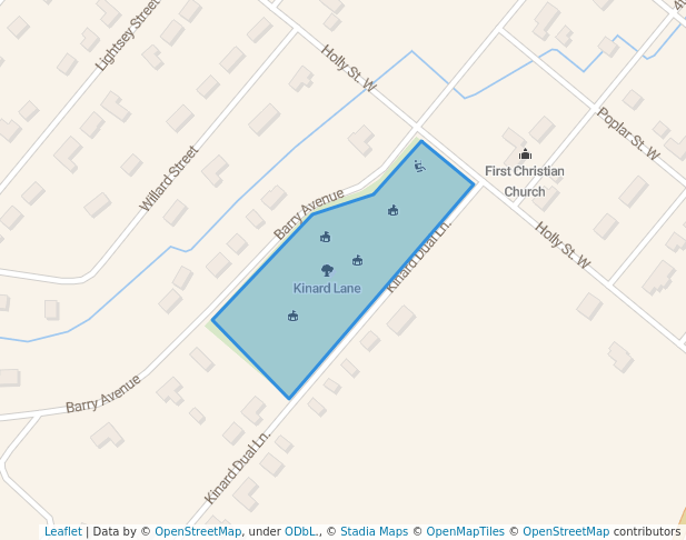 walking in Kinard Lane map in Hampton