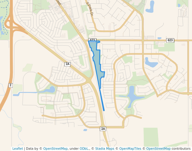 walking in Elks Community Park map in Leduc