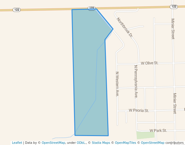 walking in Minier West Park map in Minier