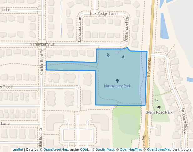 walking in Nannyberry Park map in Fitchburg
