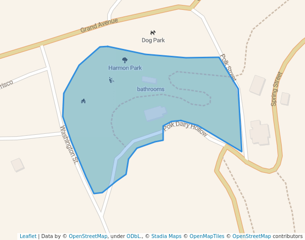 walking in Harmon Park map in Eureka Springs