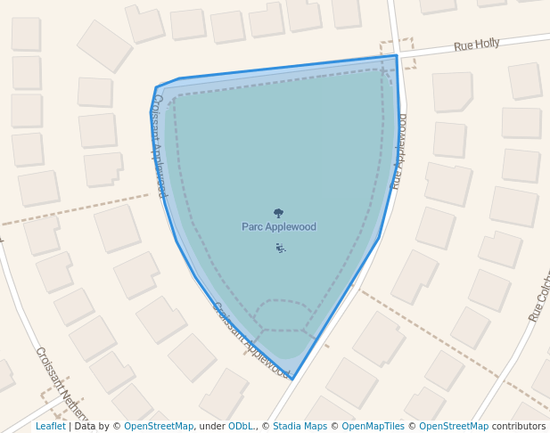 walking in Parc Applewood map in Hampstead