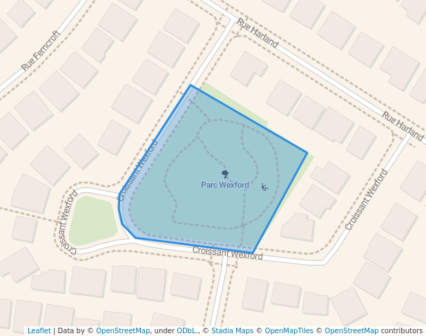 walking in Wexford Park map in Hampstead