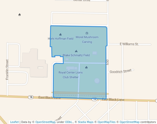 walking in Rae Park map in Royal Center