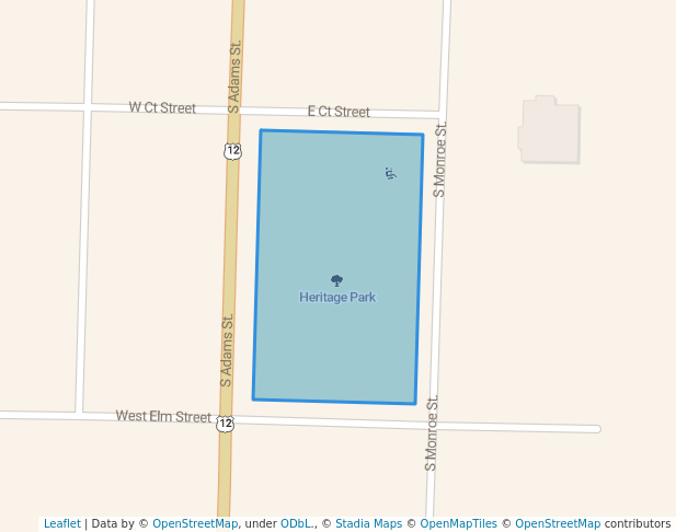 walking in Heritage Park map in New Lisbon