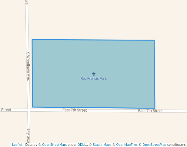 walking in Red Francis Park map in Okmulgee