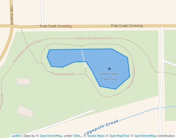 walking in Sidney Legion Park Pond map in Sidney