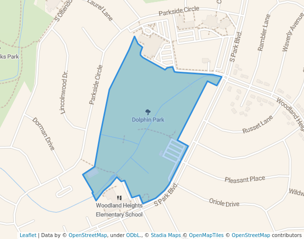 walking in Dolphin Park map in Streamwood