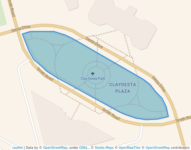 walking in Clay Desta Park map in Midland