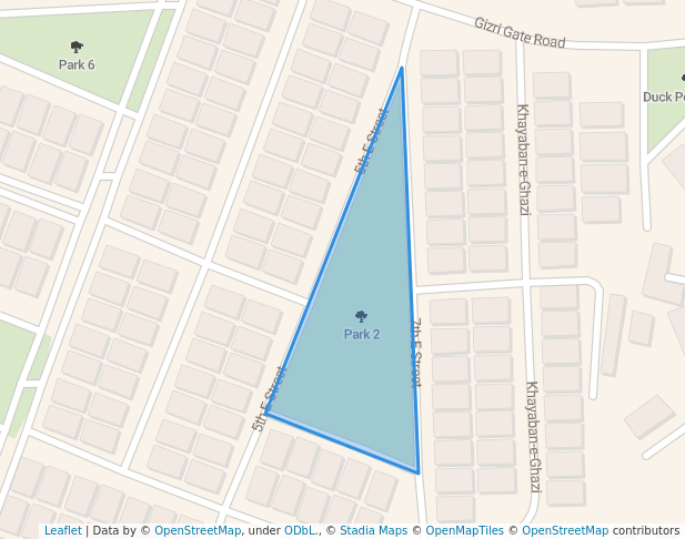walking in Park 2 map in Karachi