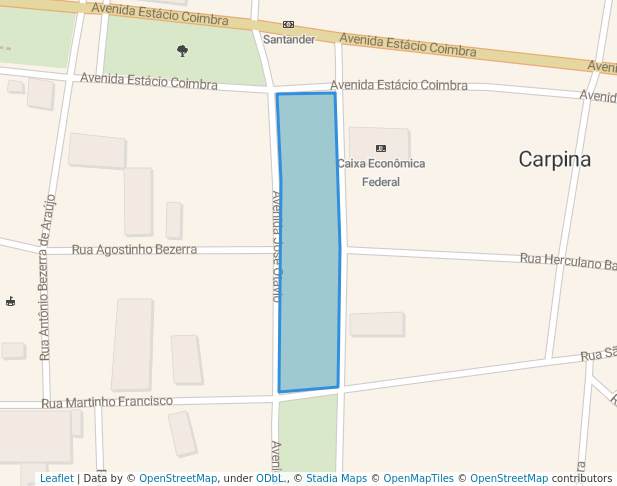 walking in Praça Joaquim Nabuco map in Carpina