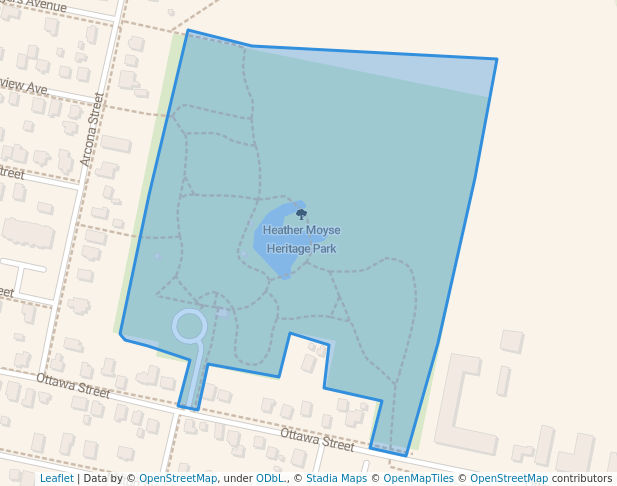 walking in Heather Moyse Heritage Park map in Summerside