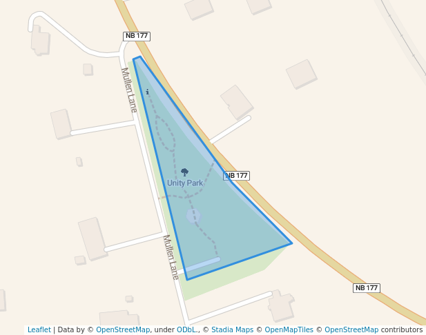 walking in Unity Park map in Grand Bay-Westfield