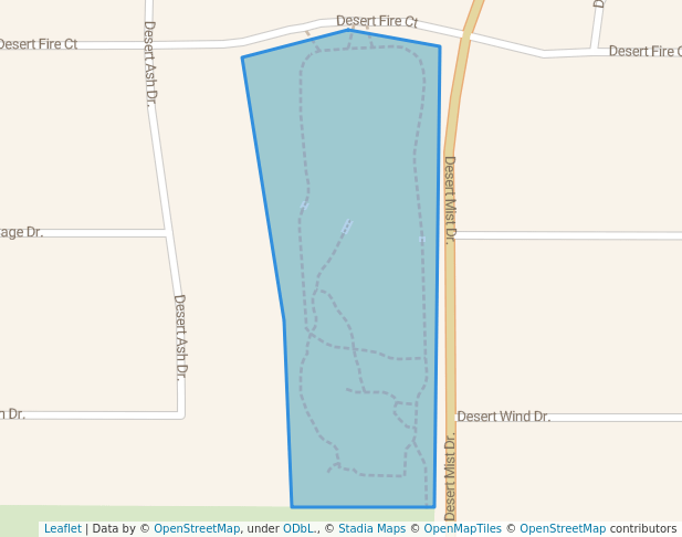 walking in Horizon Mesa Park map in Horizon City