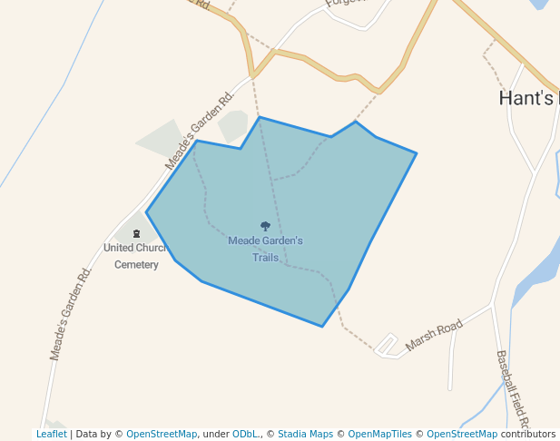 walking in Meade Garden's Trails map in Hant's Harbour