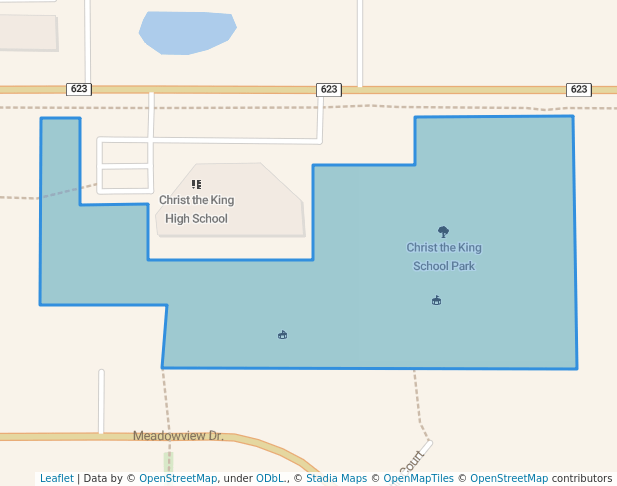 walking in Christ the King School Park map in Leduc