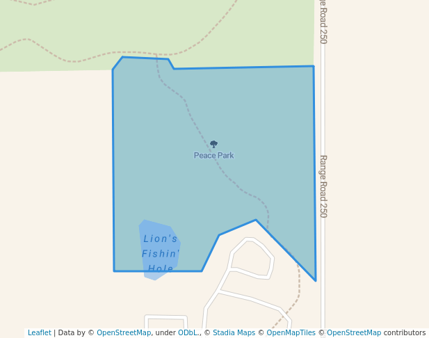 walking in Peace Park map in Rolly View