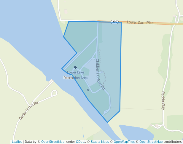 walking in Lower Lake Recreation Area map in Caddo Valley