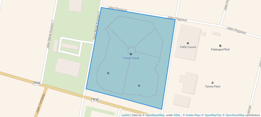 walking in Pocket Park map in Kuala Dungun