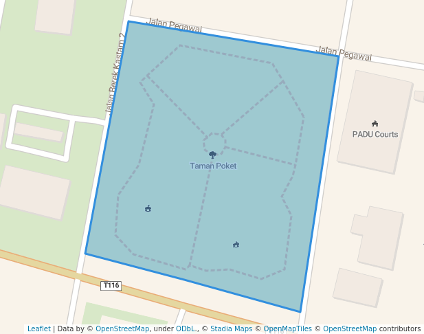 walking in Pocket Park map in Kuala Dungun