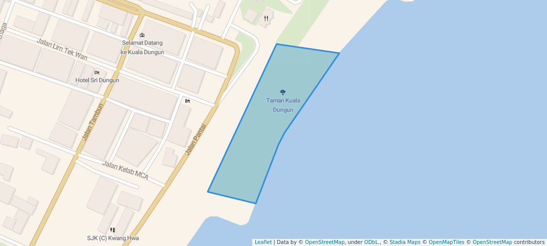 walking in Kuala Dungun Park map in Kuala Dungun