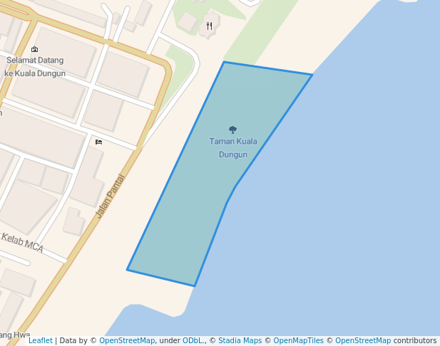 walking in Kuala Dungun Park map in Kuala Dungun