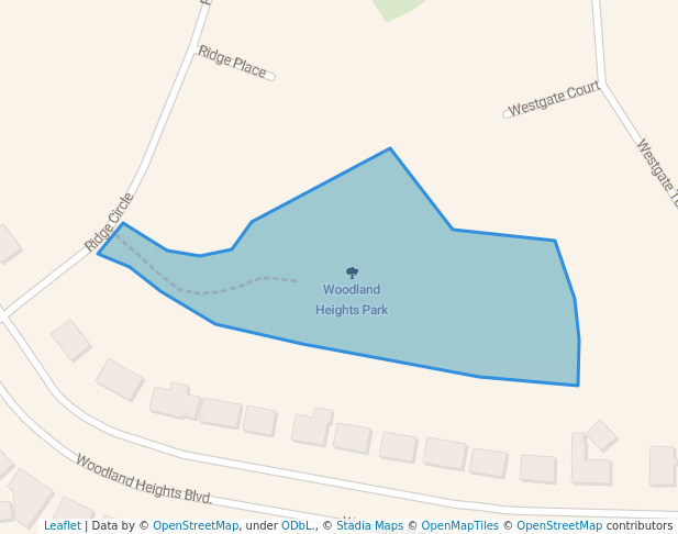 walking in Woodland Heights Park map in Streamwood