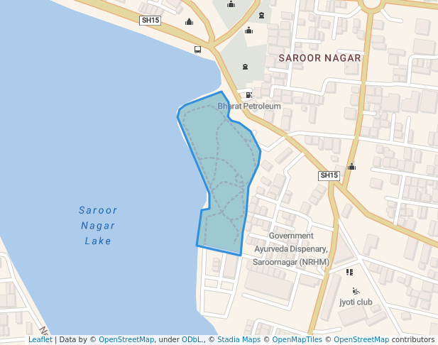 walking in Saroor Nagar Park map in Saroornagar