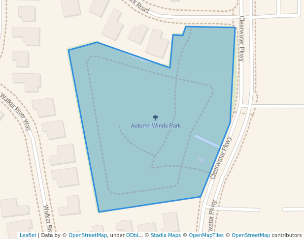 walking in Autumn Winds Park map in Fernley